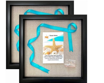 Shadow Box Frames (2-Packs) w/ Linen Background & 8 Stick Pins, Deep Display Box for Art, Memorabilia, Medals, Wedding (Black or White)