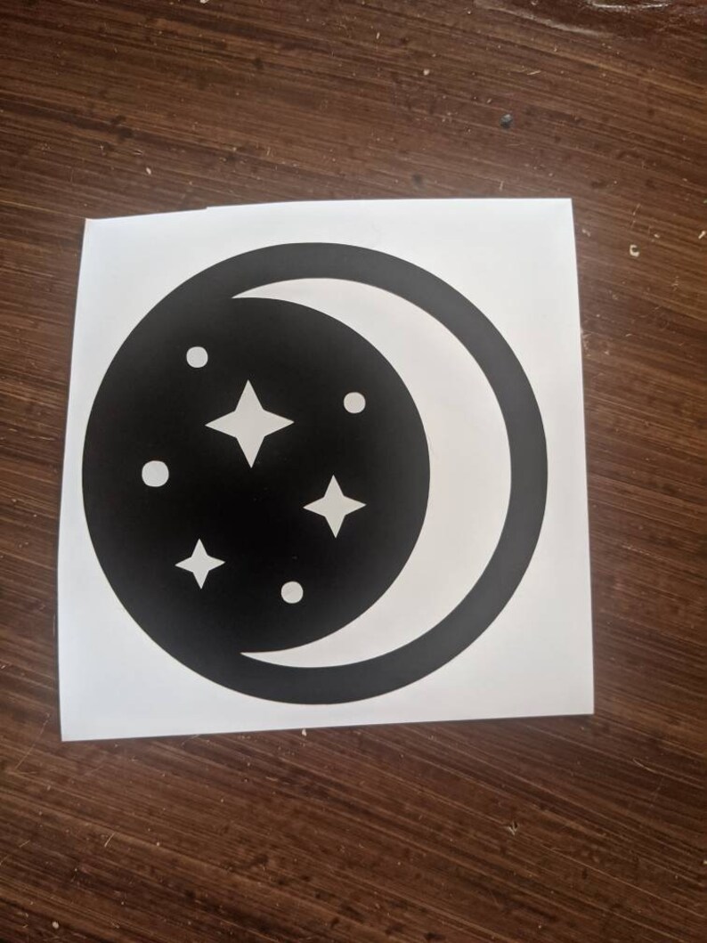 Moon and Stars Decal Etsy