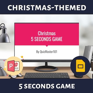 Christmas 5 Second Rule PowerPoint Game: Family Party Quiz (Digital Download)