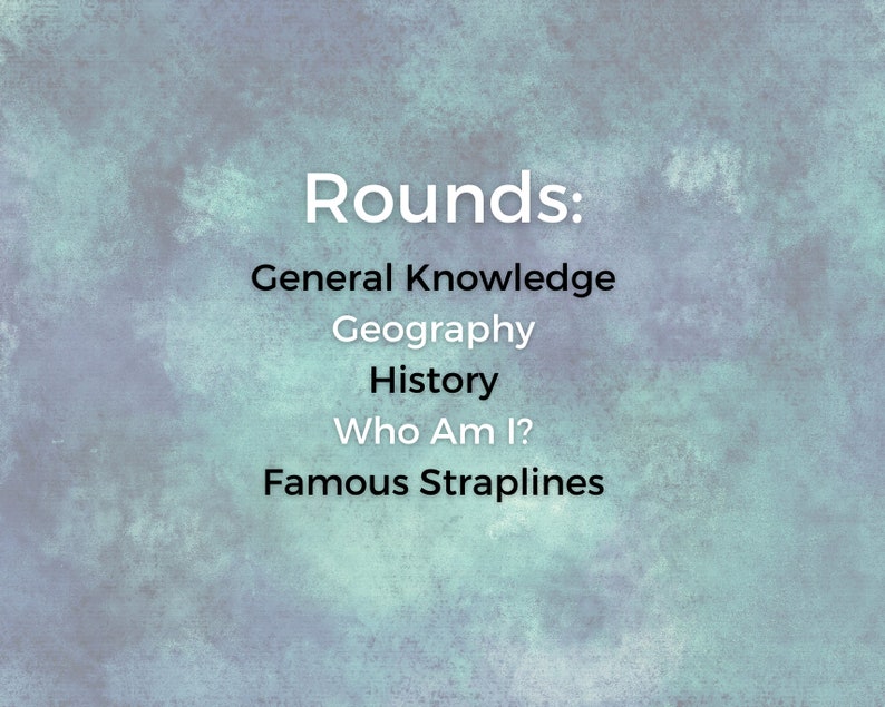 Premade Pub Quiz 2 Ready Made Powerpoint Quiz Ready to Play Trivia