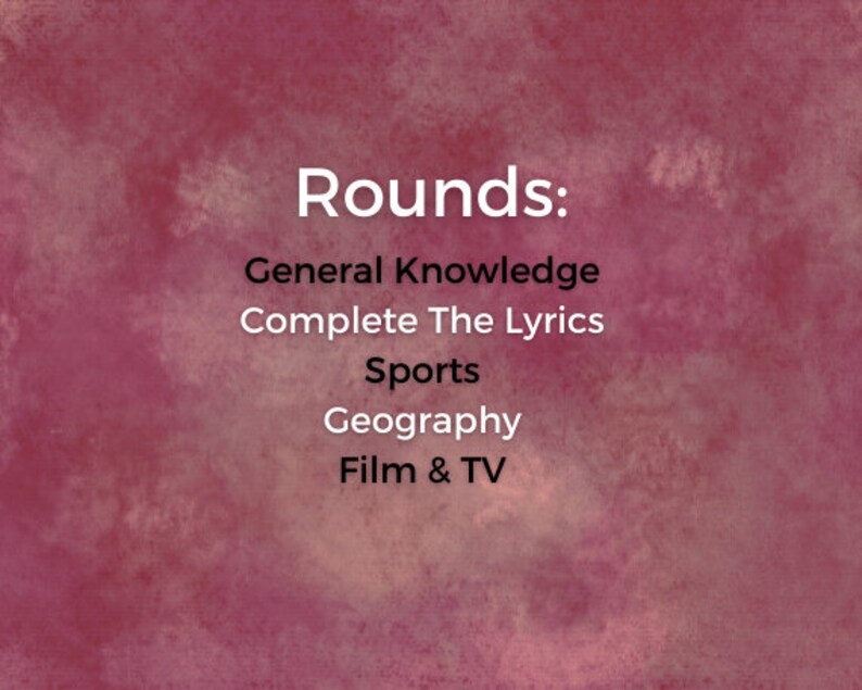 Premade Pub Quiz 6 Ready Made Powerpoint Quiz Ready to Play Trivia Etsy