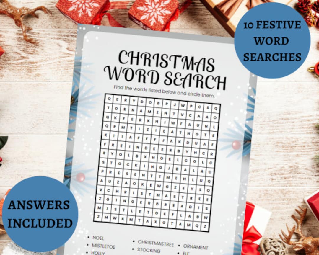 Christmas Word Search Bundle: 10 Printable Holiday Puzzles (PDF) - Etsy