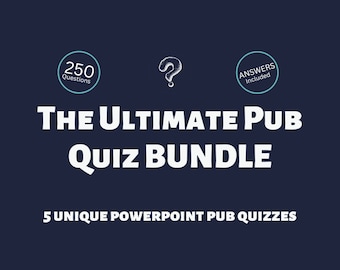 The Ultimate Pub Quiz Bundle - Virtual Games Trivia Night - Five PowerPoint Pub Quizzes