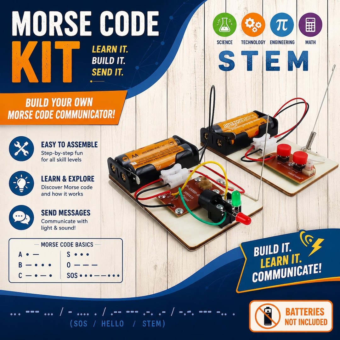 DIY Morse Code Wireless Transmitter and Receiver With Optional Badge - Etsy