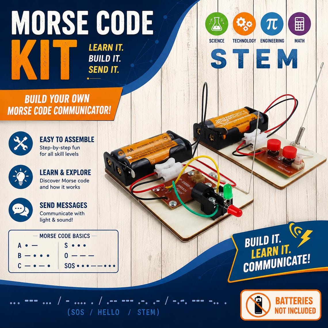 DIY Morse Code Wireless Transmitter and Receiver With Optional Badge - Etsy