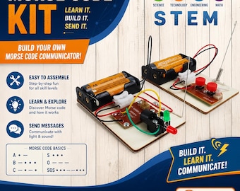 DIY Morse code wireless transmitter and receiver with Optional Badge