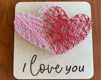 Heart Nail and String Art DIY activity