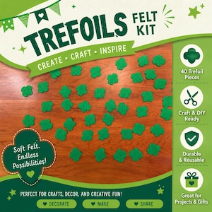 40 Felt Laser-Cut Trefoils