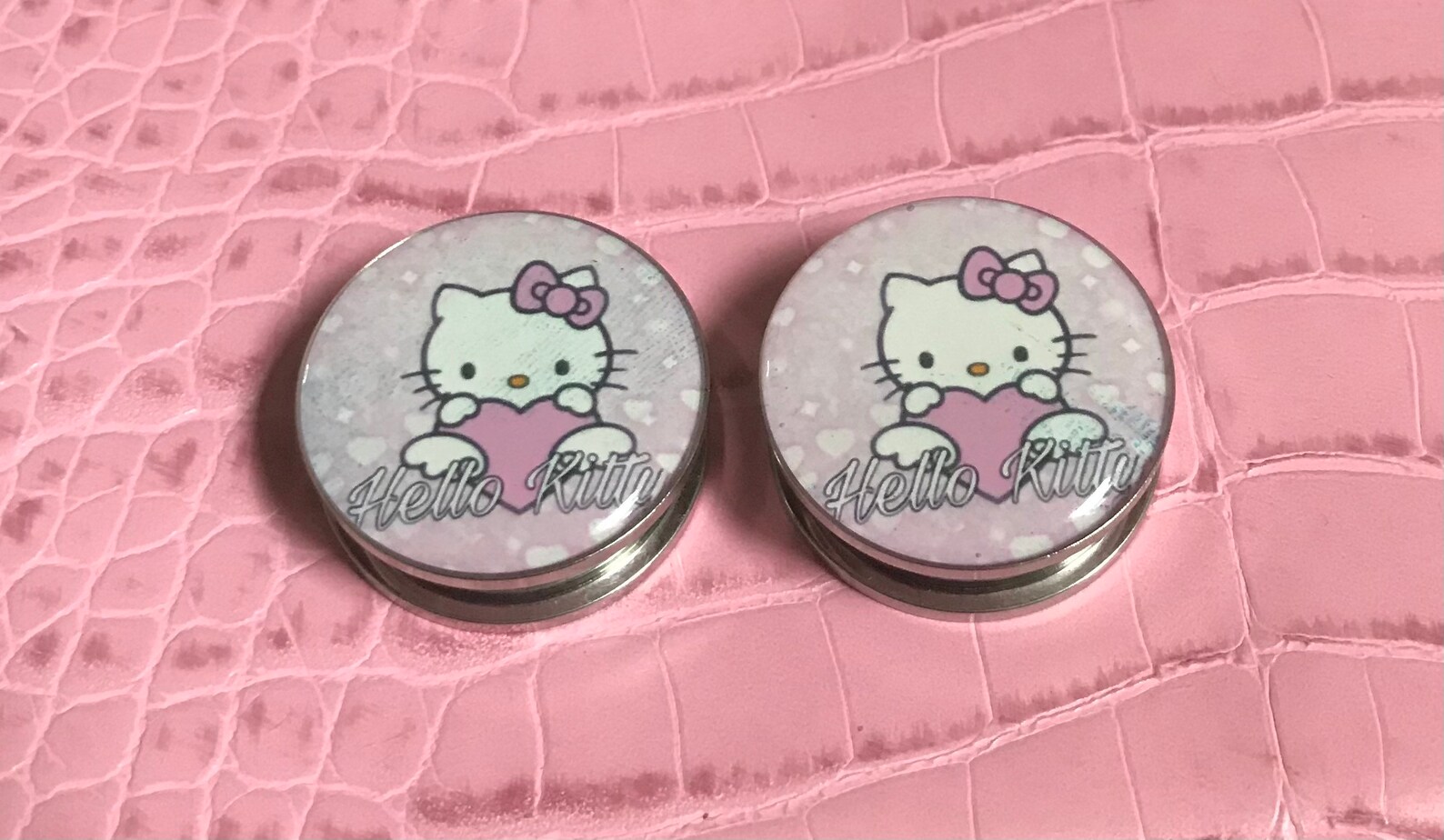 Hello Kitty Ear Gauges Plugs Gauges Custom Plugs Etsy