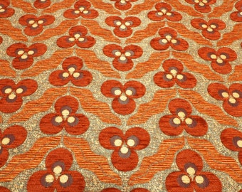 Orange Kilim Fabric Tulips,Jacquard,Ethnic,Turkish,Ottoman,Oriental Chenille Upholstery Fabric CT.TULIP Fabric,orange