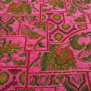 Upholstery Fabric, Turkish Fabric By the Yards, By the Meter,Mazenda Pink Persian Pattern  Fabric, Chenille Fabric,Bohemian,Jacquard Fabric