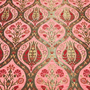 Upholstery Fabric, Turkish Fabric By the Yards, PALE PINK Tulip Pattern Fabric, Chenille Fabric, Bohemian Fabric, Jacquard Fabric