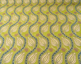 Upholstery Fabric, Turkish Fabric By the Yards, Turkish Green Tulip Pattern Fabric, Chenille Fabric, Bohemian Fabric, Jacquard Fabric