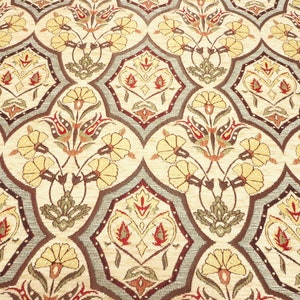 Upholstery Fabric,Turkish  Beige Carnation Pattern Fabric,Chenille Fabric, Bohemian Fabric, Jacquard Fabric,By the Yards,By the Meter