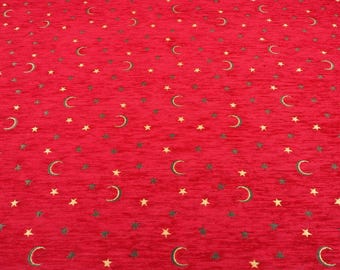 Upholstery Fabric,Turkish Fabric,Red Arabian Night Pattern Fabric,Chenille Fabric,Bohemian Jacquard Fabric,By the Yards,By the Meter