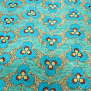 Upholstery Fabric, Turkish Fabric By the Yards, Turquoise Blue Tiger Eyes Pattern Fabric, Chenille Fabric,Bohemian Fabric, Jacquard Fabric