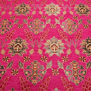 Upholstery Fabric,Turkish Fabric, PINK Tulip Pattern Fabric,Chenille Fabric, Bohemian Fabric, Jacquard Fabric,By the Yards,By the Meter