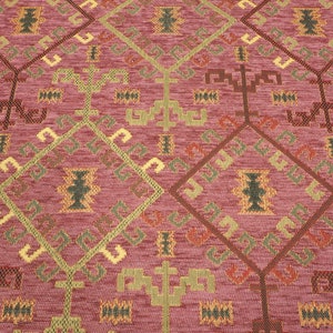 Upholstery Fabric,Kilim Design Fabric,Turkish PALE PINK Kilim Pattern Fabric,Turkish Fabric By the Yards,Bohemian Fabric,Jacquard Fabric