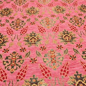 Tissu d&#39;ameublement, tissu turc au mètre, tissu à motif tulipe ROSE PÂLE, tissu chenille, tissu bohème, tissu jacquard