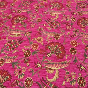 Upholstery Fabric, Turkish Fabric By the Yards, Turkish Pink Mix Carnetion Pattern Fabric, Chenille Fabric, Bohemian Fabric, Jacquard Fabric