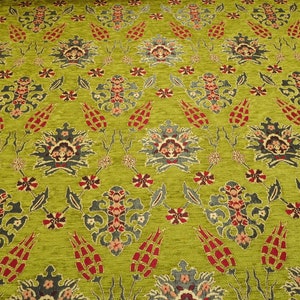 Upholstery Fabric,Turkish Fabric, Green Tulip Pattern Fabric,Chenille Fabric, Bohemian Fabric, Jacquard Fabric,By the Yards,By the Meter