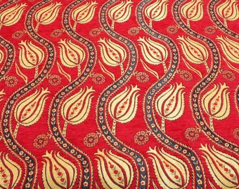 Upholstery Fabric, Turkish Fabric by the Yards, Turkish Red Tulip ...