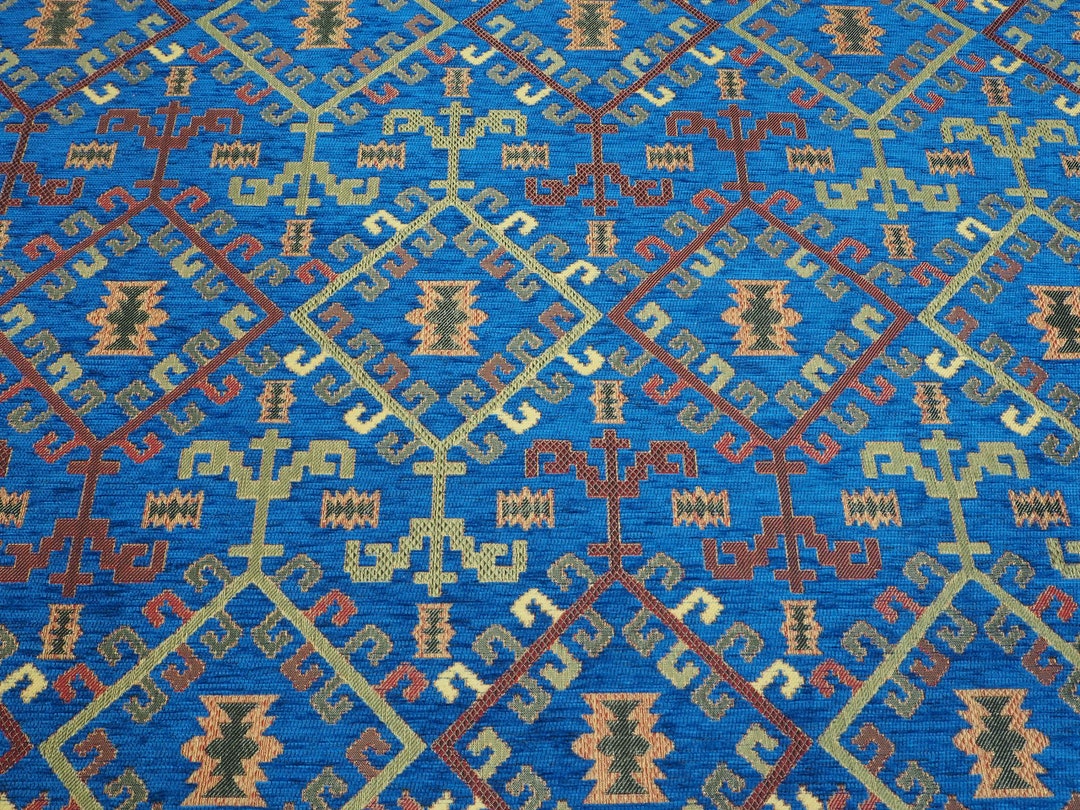 Upholstery Fabric,kilim Design Fabric,turkish Navy Blue Kilim Pattern