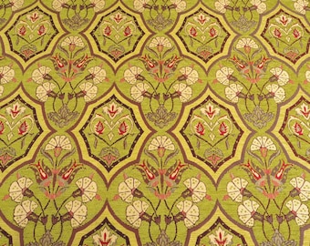 Upholstery Fabric,Turkish Fabric, Green Carnation Pattern Fabric,Chenille Fabric, Bohemian Fabric, Jacquard Fabric,By the Yards,By the Meter