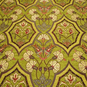 Upholstery Fabric,Turkish Fabric, Green Carnation Pattern Fabric,Chenille Fabric, Bohemian Fabric, Jacquard Fabric,By the Yards,By the Meter