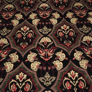Upholstery Fabric, Turkish Fabric By the Yards, Turkish Black Carnation Pattern Fabric, Chenille Fabric, Bohemian Fabric, Jacquard Fabric