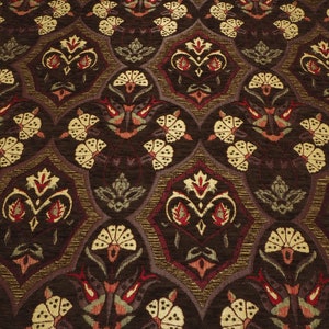 Upholstery Fabric,Turkish Fabric, Brown Carnation Pattern Fabric,Chenille Fabric, Bohemian Fabric, Jacquard Fabric,By the Yards,By the Meter