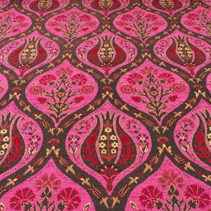 Upholstery Fabric, Turkish Fabric By the Yards, Turkish Pink Tulip Pattern Fabric, Chenille Fabric, Bohemian Fabric, Jacquard Fabric