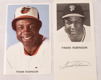 1970's Frank Robinson baseball promo cards set lot of 2 MLB baseball sports