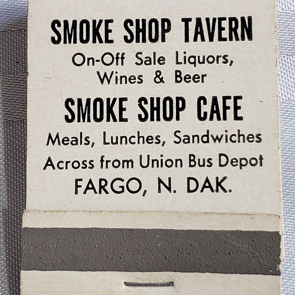 grain belt beer smoke shop tavern matchbook fargo north dakota usa advertising