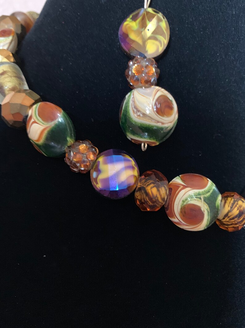 San Diego Peacock necklace and earrings