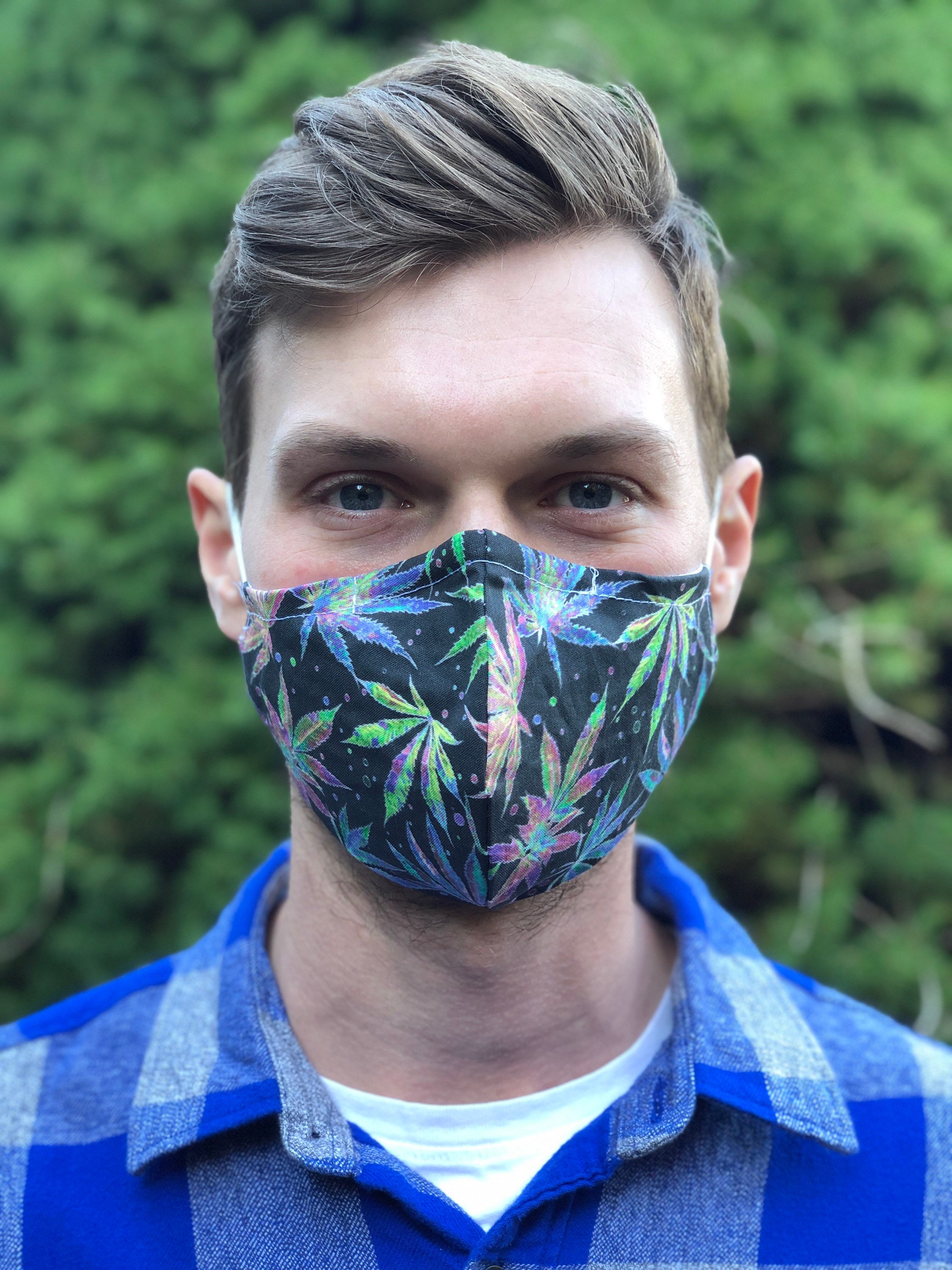 Weed Face Mask three layers of 100 Cotton with adjustable Etsy