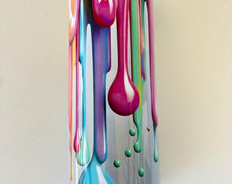 Vaso recto de 20 oz con pajita, rebosante de pintura