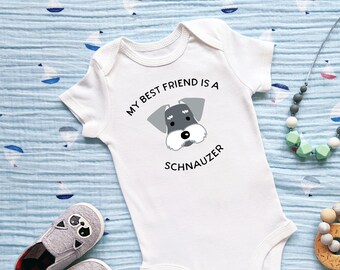 Schnauzer Baby Bodysuit – Dog Lover Newborn Outfit
