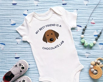 Chocolate Lab Baby Bodysuit – Dog Lover Newborn Outfit
