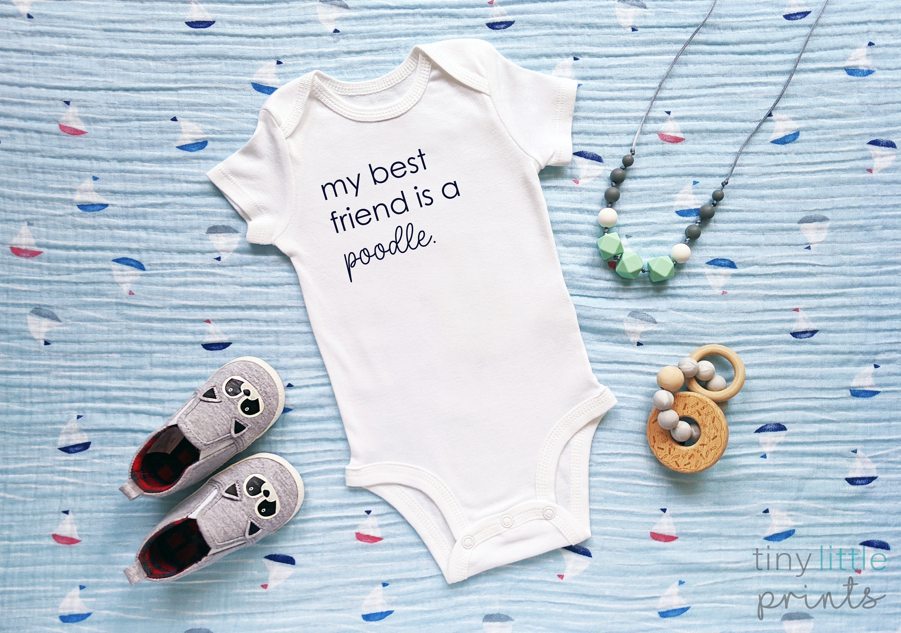 My Best Friend Is A Poodle custom baby bodysuit, newborn baby shower  gift, personalized dog breed
