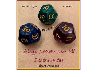 Astrology Dice INSTRUCTIONS on PDF Step by Step Divination Dice instructions PDF Instant download