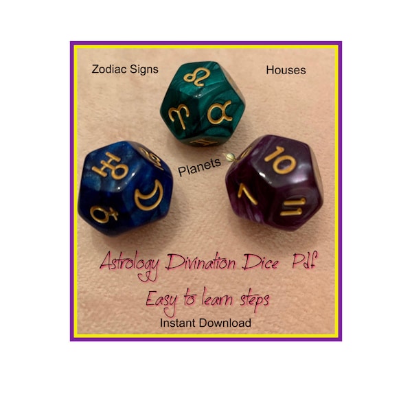 Astrology Dice INSTRUCTIONS on PDF Step by Step Divination Dice instructions PDF Instant download