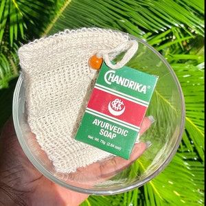 Sisal Soap Bag | All Natural Exfoliating pouch | comes with 1 bar of Ayurvedic Soap | Plant Based All Natural