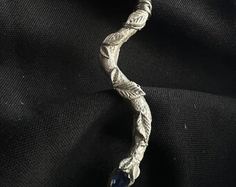 Sapphire Silver Snake Necklace