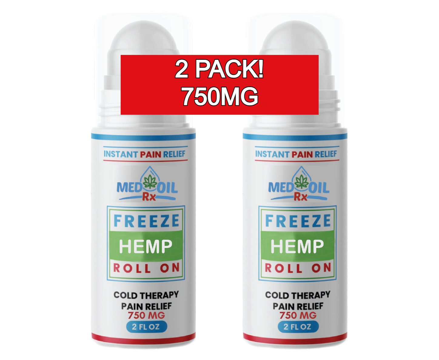 Freeze Roll on 750mg 2 Pack Hemp Soothing Gel for Pain Etsy UK