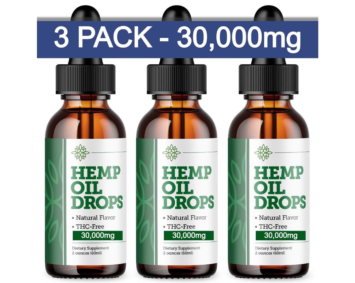 3 PACK Hemp Oil Drops 30000mg 1 oz. For Pain Relief Etsy Nederland