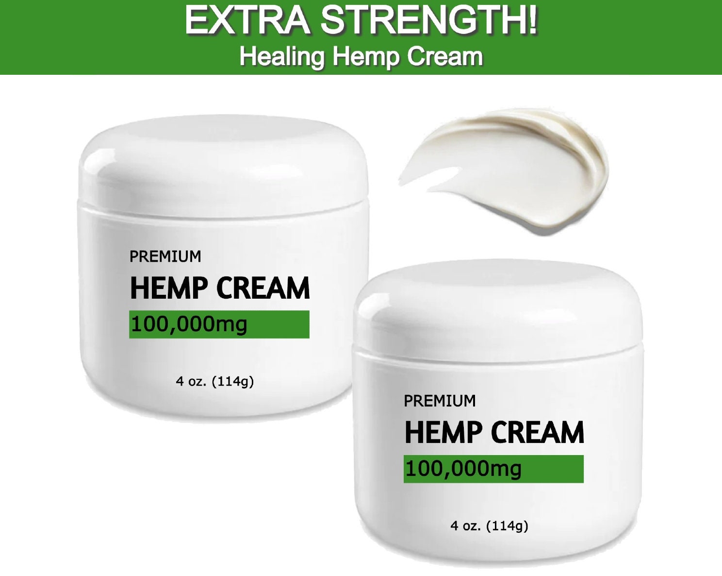 Hemp Cream 100000mg Healing Pain Relief 2 Pack Extra Etsy