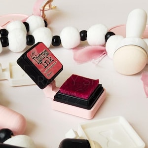 Distress mini-stempelkussen enkele standaard met antislipsteun, compacte organizer voor distressinkt en deksel ruimtebesparend knutselaccessoire