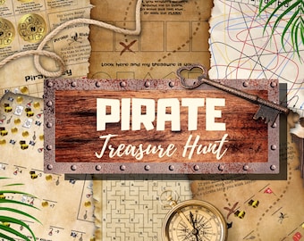 Piratenspeurtocht voor kinderen | Aanwijzingenspel Escape Room-stijl | Speurtocht | 7-10 jaar