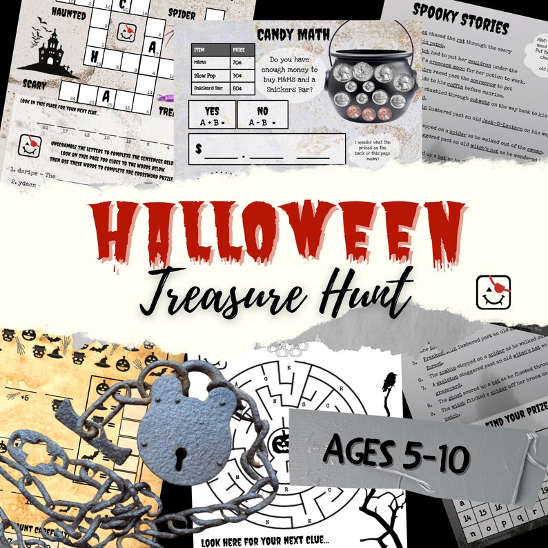 Halloween Treasure Hunt Printable Treasure Hunt for Kids - Etsy
